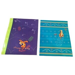 2 Vintage Disney Trapper Keeper Portfolio Folders Inserts Tigger Mead 1990's